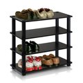 Furinno Furinno Turn-S-Tube 4-Tier Shoe Rack; Espresso & Black - 22.25 x 23.6 x 11.6 in. 13081EX/BK